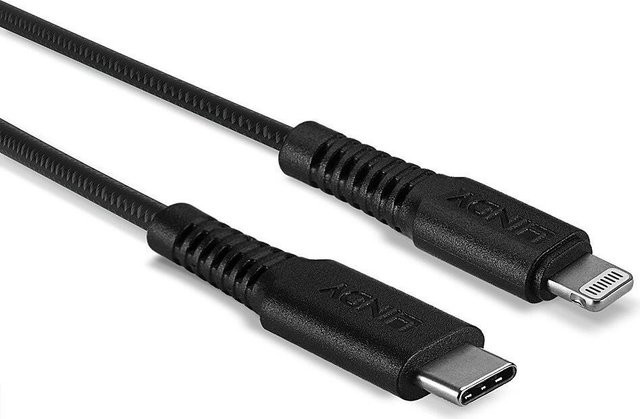 Lindy USB-C auf Lightning Kabel, 3 m, Schwarz, unterstützt Power Delivery 2.0 für Apple iPad, iPhone und iPod - Bild 1