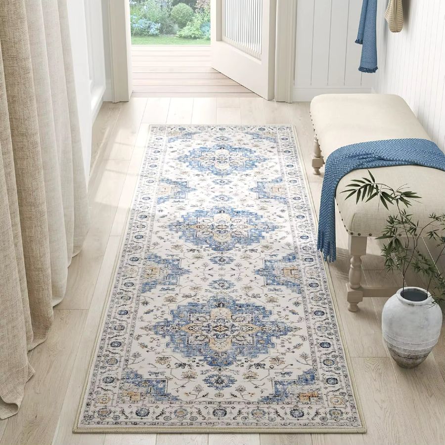 VIKAMA Bohemian Runner Teppich rutschfest und leicht für Flur, Küche oder Schlafzimmer im Retro-Design - Bild 2