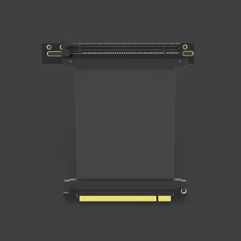 HaoYeXin PCI-E Riser-Kabel PCI Express 3.0 16X Verlängerungskabel mit 164PIN und 90 Grad Winkel in Schwarz - Bild 2