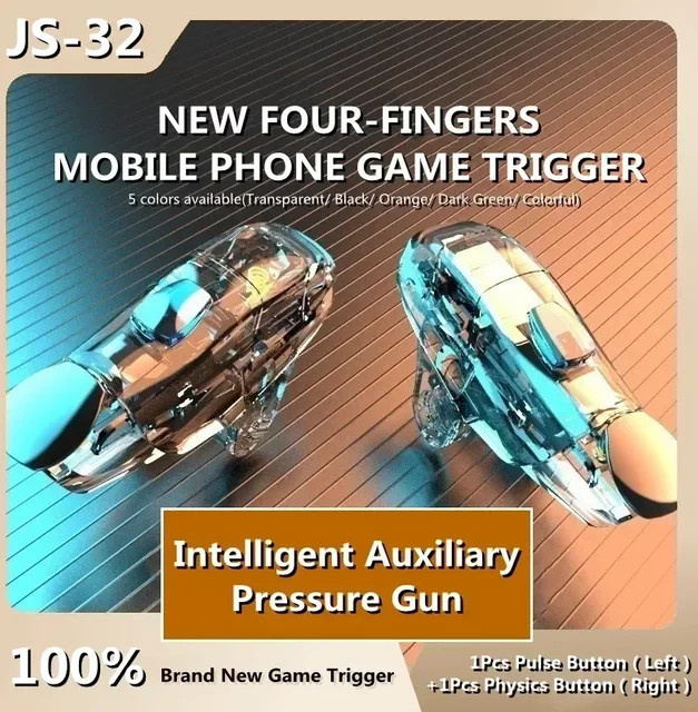 JS32 ABS Handy Spiel Auslöser L1 R1 Ziel Schießen Legierung Tasten für iPhone und Android Gamepad Controller Gaming Zubehör in Schwarz - Bild 1