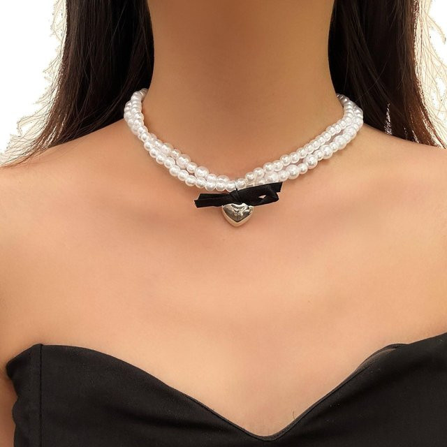 Elegant Twist Halskette, mehrlagig, Perlen, braun, Damen - Bild 1