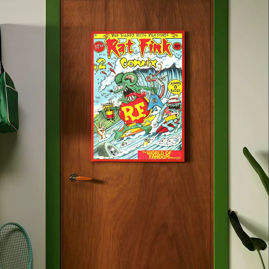 Tales Of The Rat Fink Vintage Poster Retro Aufkleber aus Kraftpapier in Multicolor - Bild 4
