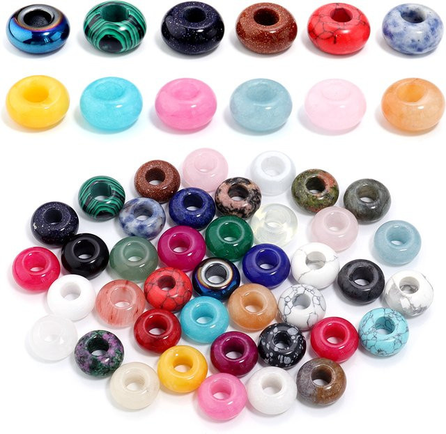 Perlen Charms Achate Tigerauge, Bunt, Unisex - Bild 1