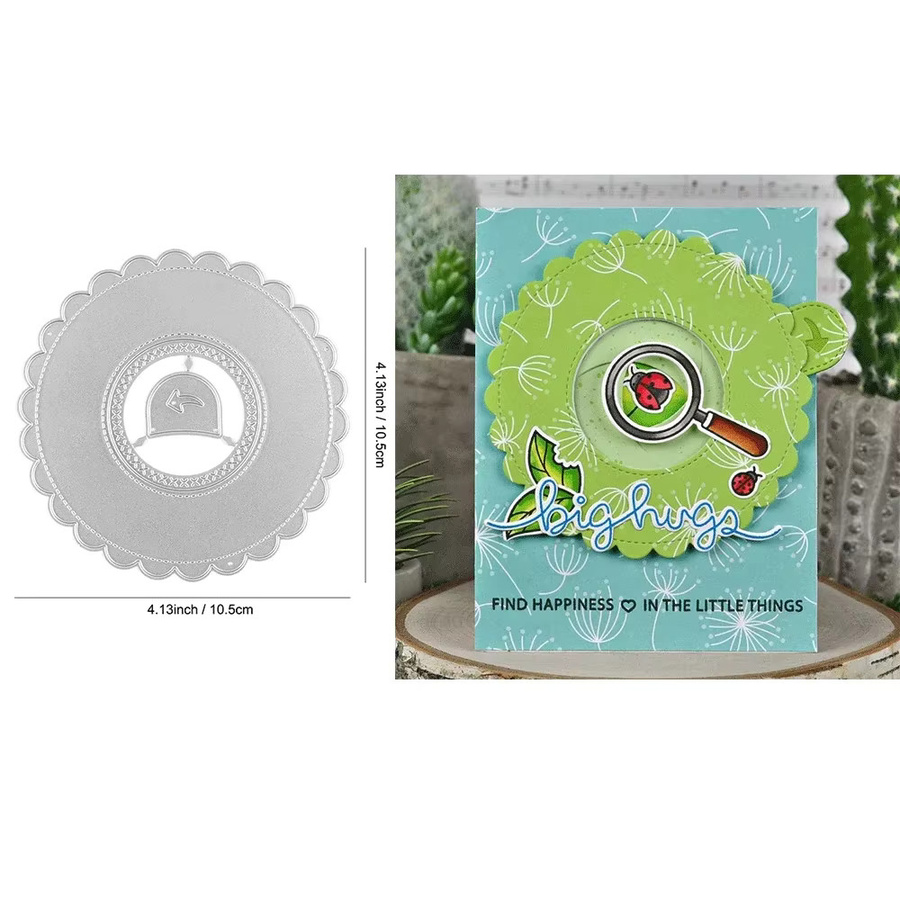 Magische Iris Kamera Pull Tab Set mit transparenten Stempeln und Metall-Schneideform für DIY Scrapbooking und Kartenbasteln - Bild 2