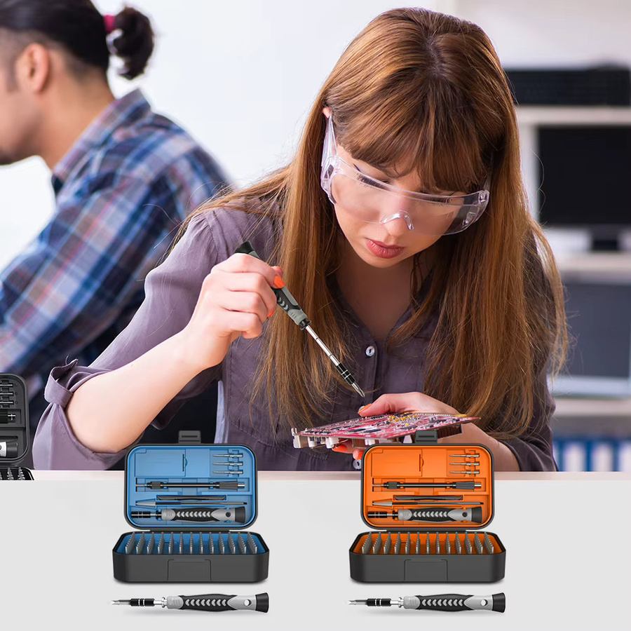 E·DURABLE Schraubendreher-Set mit magnetischen Torx- und Phillips-Bits in Orange für präzise Reparaturen an Xiaomi, Smartphone und PC - Bild 4
