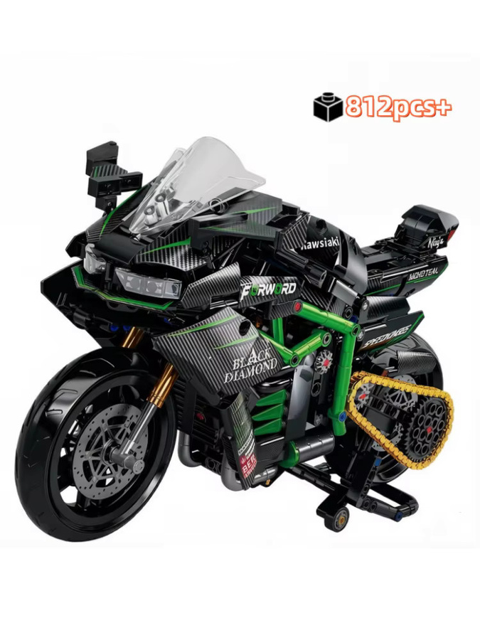 HUATEC Motorrad-Bausteinset, Motorradmodell, 812 Teile - Bild 4