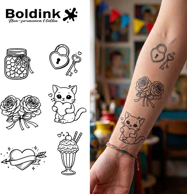 BOLDINK Sweet Girl Tattoo-Aufkleber, Unisex - Bild 1