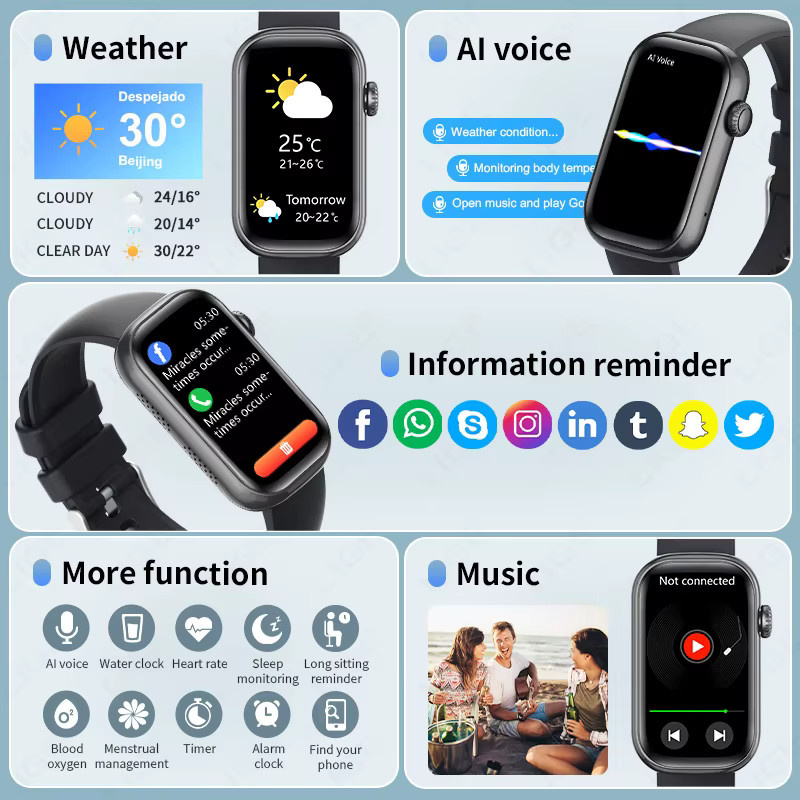 LIGE Smartwatch Unisex Smart Armband mit Herzfrequenz- und Blutsauerstoffmessung, Wasserdicht, Bluetooth, kompatibel mit Android und iOS, in Pink und Schwarz - Bild 3
