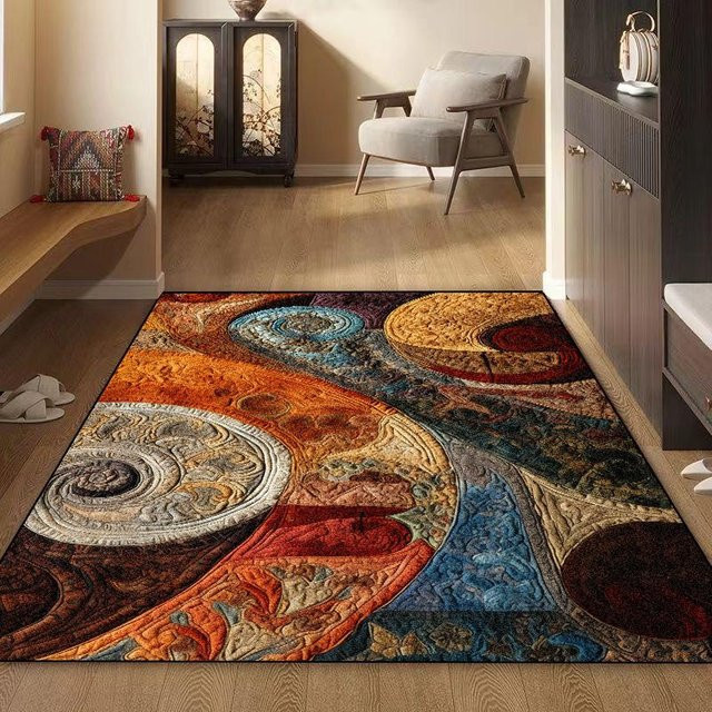 Karpetti Teppich aus Flanell in Mehrfarbig, Rutschfest und Waschbar, B/T: 120 x 80 cm - Bild 1