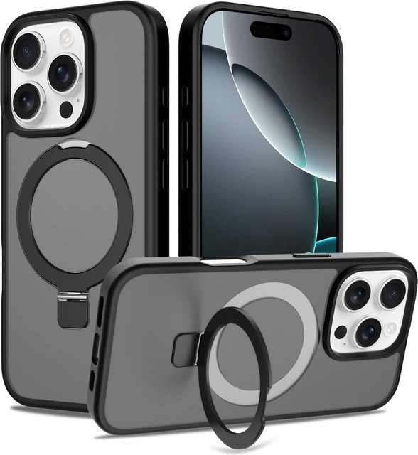Stoßfeste matte MagSafe Handyhülle von NYFundas für iPhone 17 Pro Max bis iPhone 11 in Transparent oder Schwarz - Bild 1