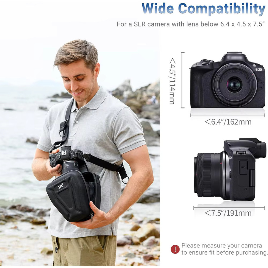 JJC Kameratasche Schutzhülle Tragetasche in Schwarz kompatibel für Canon R10 R8 R7 Sony a7C II a7R V a7CR a7 IV Nikon Zf Z8 Z7 Fujifilm - Bild 2
