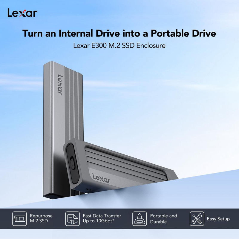 Lexar M.2 NVMe SSD-Gehäuse USB 3.2 Gen 2 Typ-C mit 10 Gbit/s, externes Festplattengehäuse für NVMe SSDs bis zu 4 TB, Grau - Bild 9