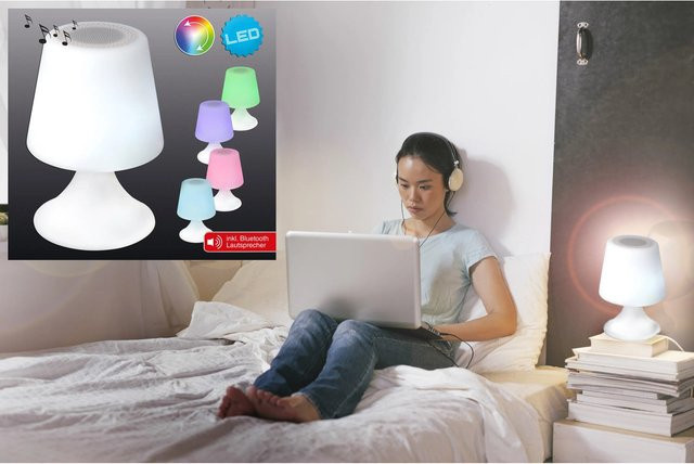 Näve LED Dekoleuchte Bluetooth Weiß bunt B/T/H: 16 x 16 x 28 cm - Bild 3