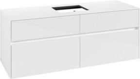 V&B Waschtischunterschrank Collaro in Weiß glänzend mit LED-Beleuchtung, B/H/T: 140 x 54,8 x 50 cm - Bild 1