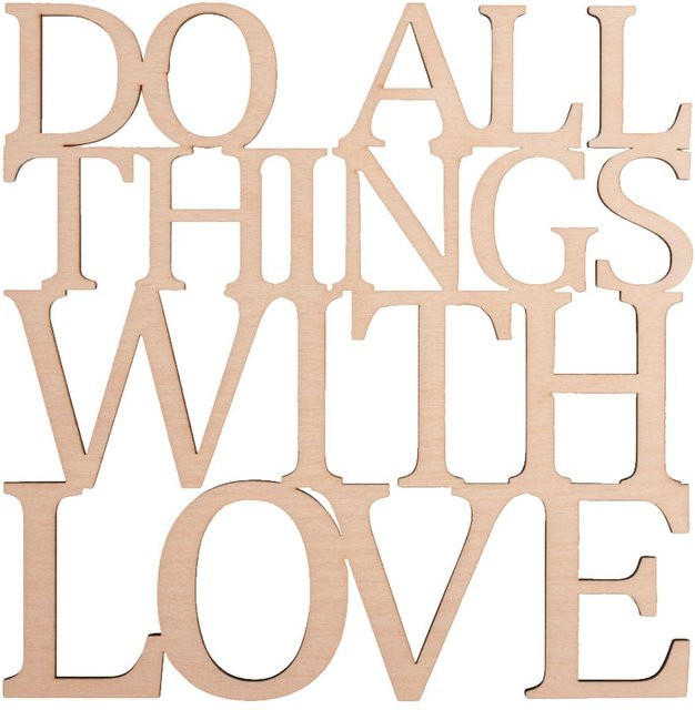 Holzschrift Do all things with love von Rayher in Beige aus Sperrholz - Bild 1
