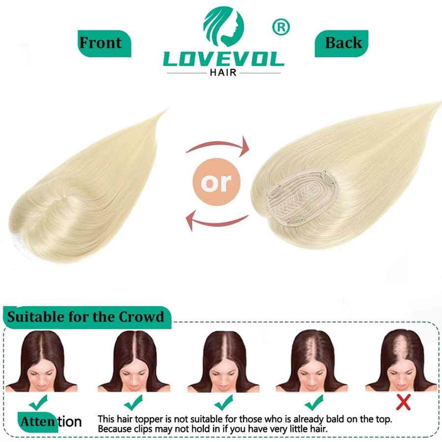 LOVEVOL Topper-Haarteil aus Echthaar, 30,5 bis 45,7 cm, Damen - Bild 2
