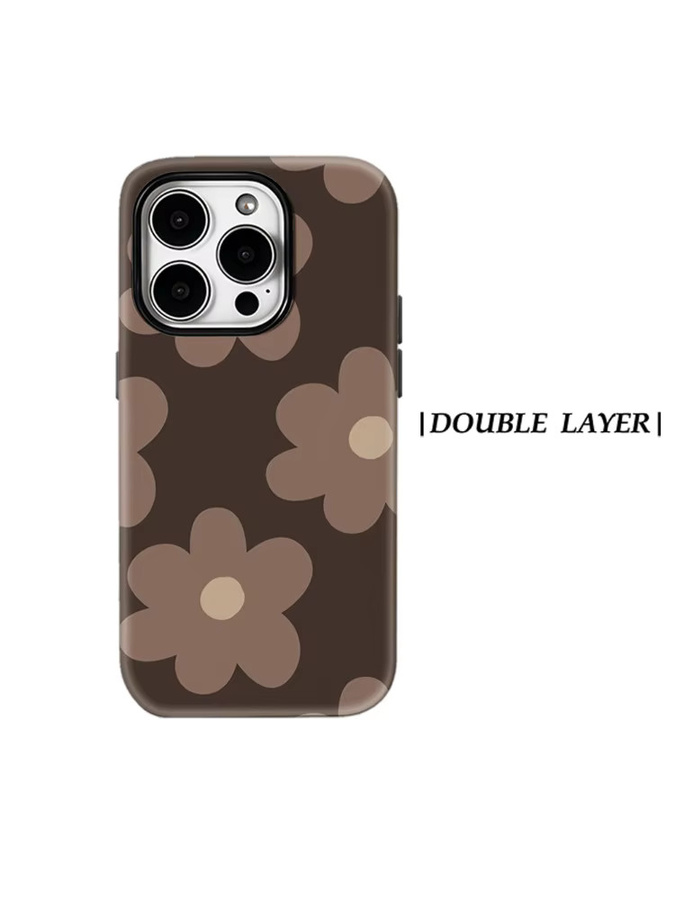 Potdemiel Magnetische Handyhülle mit Blumen-Design in Braun für iPhone 17 16 15 14 13 Pro Max Plus Tough Case - Bild 5