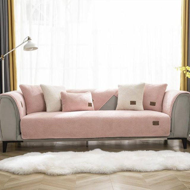 Super Six Sofaauflage aus verdicktem Samt in Pink, rutschfest und waschbar, B/T: 70 x 70 cm - Bild 1