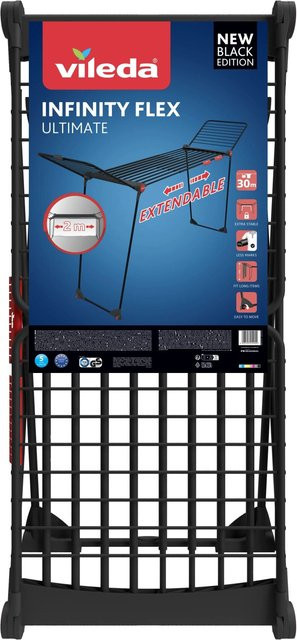 Vileda Infinity Flex Ultimate Wäscheständer Schwarz B: 122 cm, T: 50 cm - Bild 2