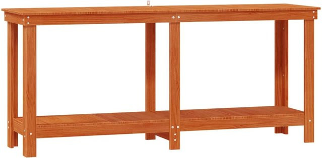 vidaXL Werkbank aus massivem Kiefernholz in Wachsbraun, B/T/H: 180 x 50 x 80 cm - Bild 1