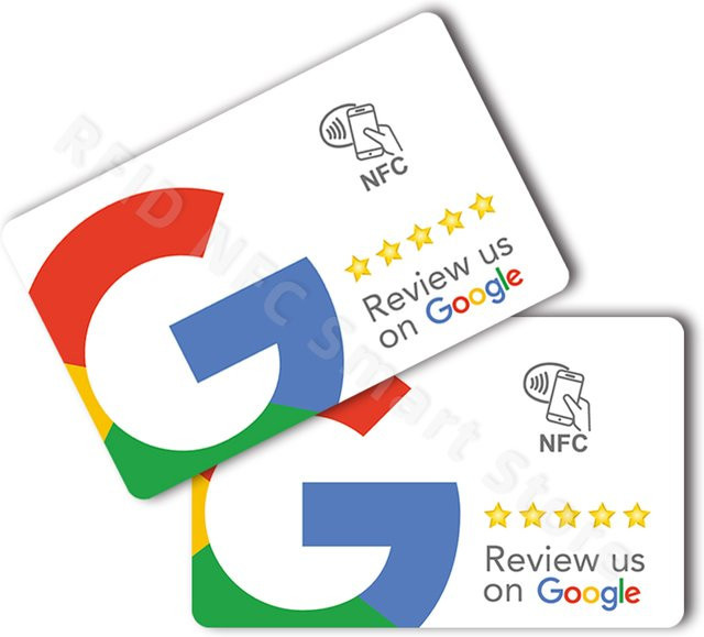 NFC Review Karte für Google Bewertungen, NFC215 504Bytes, Multicolour, PVC Material - Bild 1
