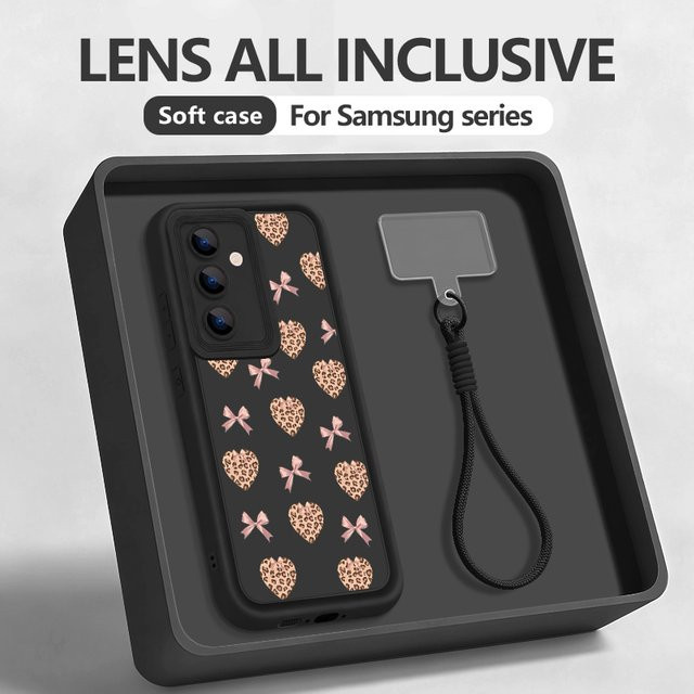 Samsung Handyhülle mit Lanyard im Retro Leopardenmuster für Galaxy S25 S24 FE S23 S22 Ultra A56 A16 A17 A26 A55 A15 5G in Multicolor und Rot - Bild 1