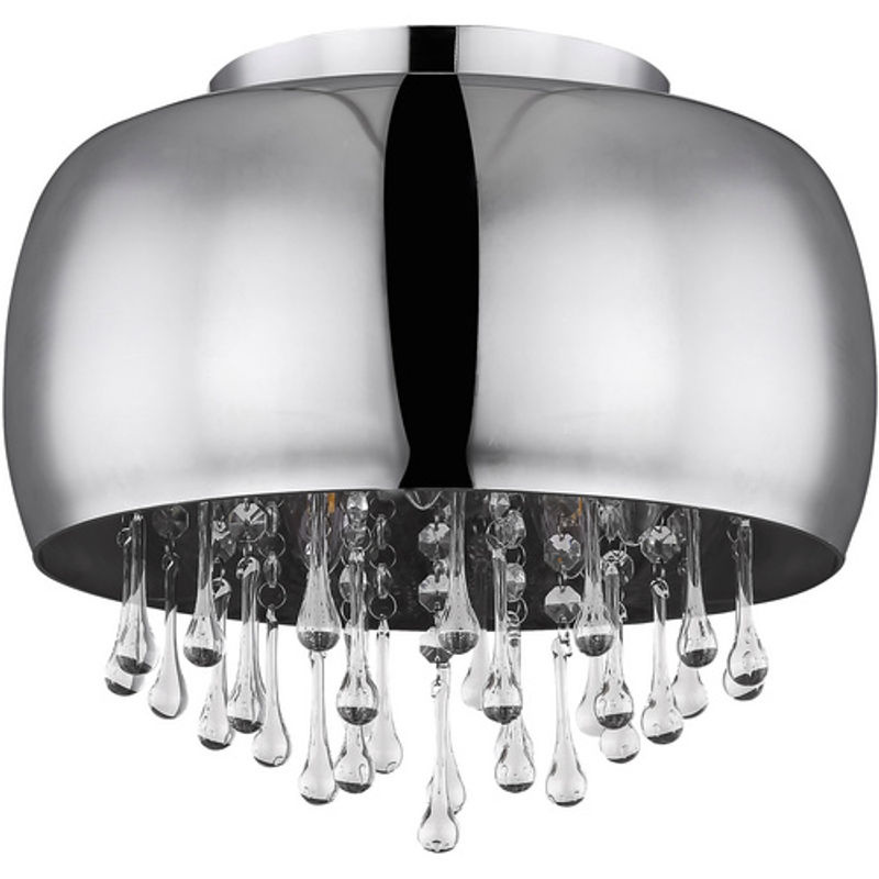 GLOBO LIGHTING Kalla LED-Deckenleuchte in Chrom mit Glas, rund, Durchmesser: 35 cm, Höhe: 125 cm - Bild 2