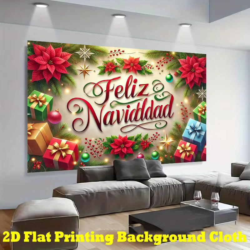 VIKAMA Weihnachts-Wandteppich in Kreuzform als dekorativer Wandbehang für dein Zuhause und Wohnzimmer - Bild 2