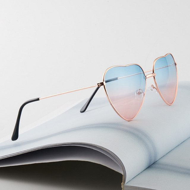 MDOD Sonnenbrille, randlos, Metall, Damen, Herzform - Bild 1