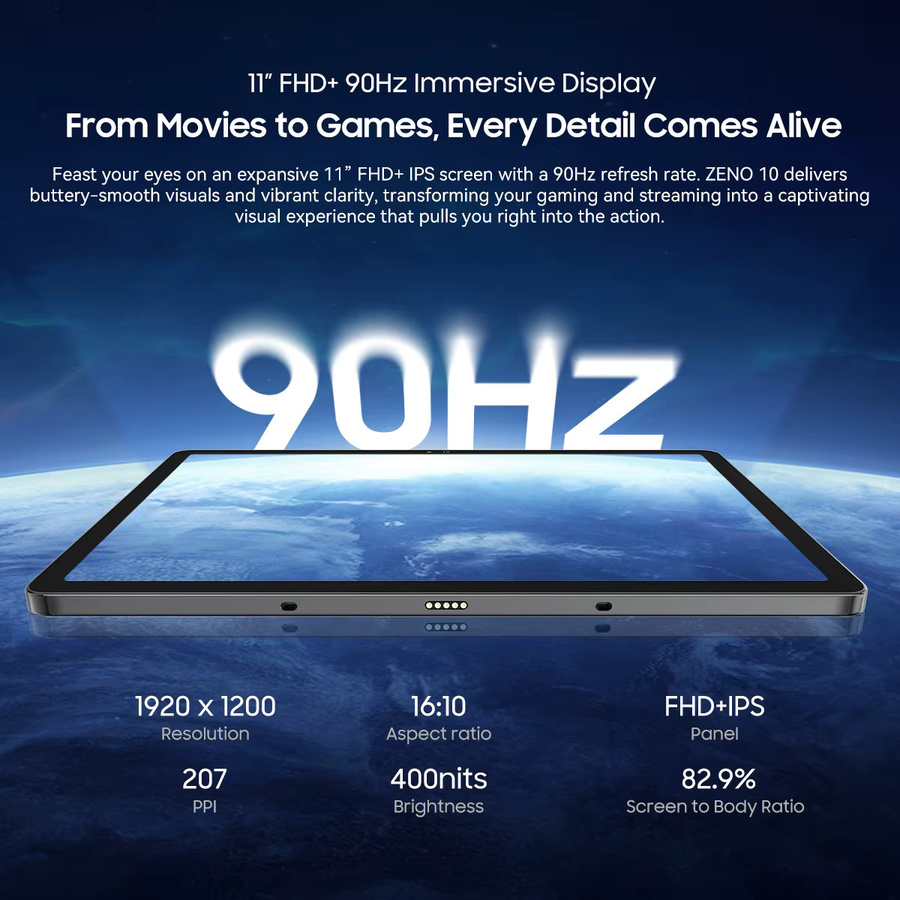 Blackview ZENO 10 5G AI Android 15 Tablet mit 11 Zoll FHD+ 90Hz Display, T8200 Octa-Core und Bluetooth in Schwarz und Blau - Bild 3