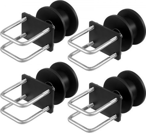 VEVOR Schiebetor-Set für freitragende Schiebetore und Rolltüren mit H-förmiger Radnut und 4 Schienenrädern, Schwarz - Bild 1