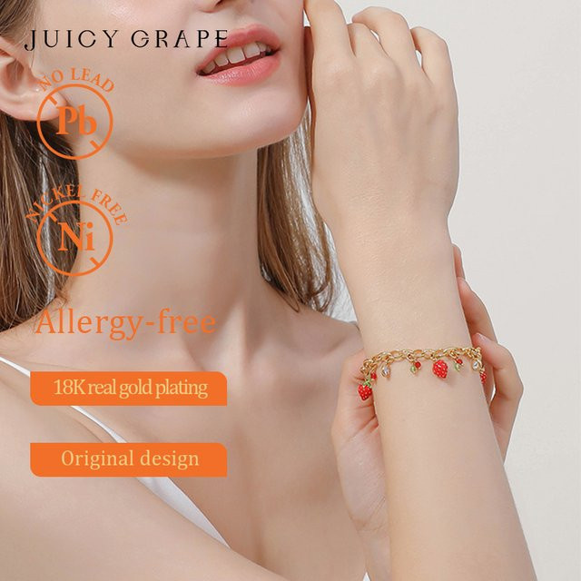 Juicy Grape Anhänger Armband, vergoldet, Zirkonia - Bild 1