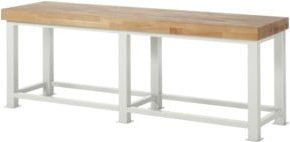 Rau Schwerlastwerkbank aus Stahl und Holz in Braun, B/T/H: 250 x 70 x 90 cm - Bild 1