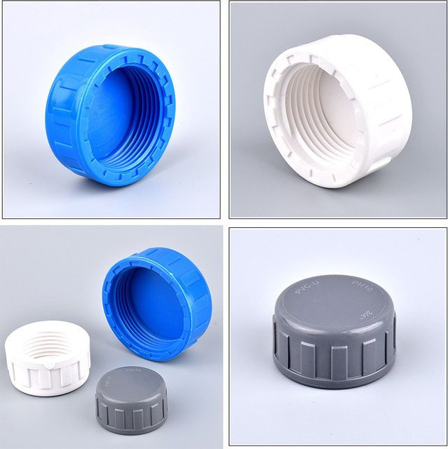 SgooHan 2er-Set PVC Endkappen mit Innengewinde für Aquarium und Gartenbewässerung, 1/2'' bis 2'' - Bild 1
