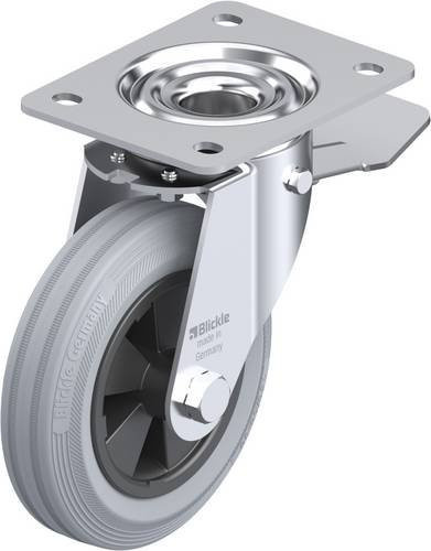 Blickle Lenkrolle LE-VPP 150G-ST-SG mit Feststeller in Grau und Schwarz, Rad-Durchmesser: 15 cm, Tragfähigkeit: 135 kg - Bild 1