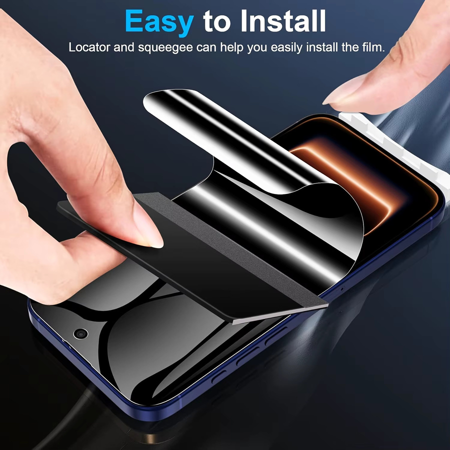 3 Stück Privacy Hydrogel Displayschutzfolien kompatibel mit iPhone 17 Air, 17, 17 Pro, 17 Pro Max, 17 Plus, 16 Pro Max, 15, 14, 13, 12 in Schwarz und Transparent - Bild 4