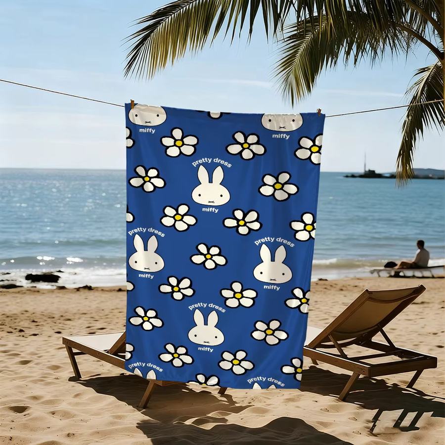 Miffy Handtuch für Kinder in Blau, schnelltrocknend und weich für Strand, Pool und Reise - Bild 4