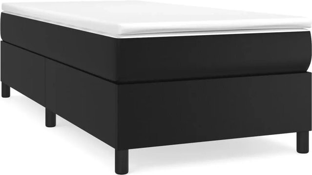 vidaXL Boxspringbett in Schwarz aus Kunstleder, B/T: 90 x 190 cm - Bild 1