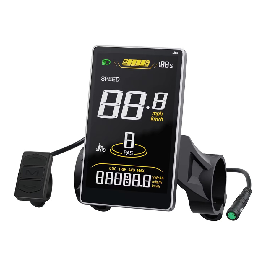 Bafang E-Bike Display SW2-M58 LCD-Bildschirm in Schwarz für BAFANG BBS01 BBS02 BBSHD UART Motoren, 3,8 Zoll wasserdichter E-Bike Tacho mit 5PIN Buchse - Bild 6
