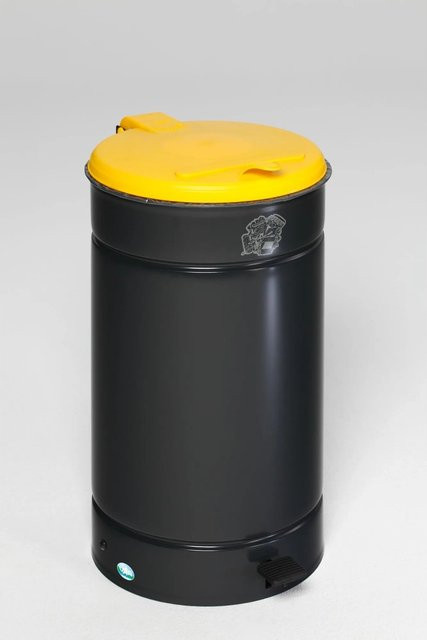 PROREGAL Tretabfallsammler aus verzinktem Stahl mit Euro-Pedal für 60 bis 70 Liter Säcke, Anthrazit, H x B x T: 70 x 45 x 45 cm - Bild 1