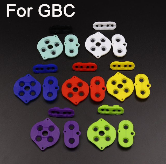 TingDong 2er-Set leitfähige Silikon-Gummi-Pads für GBC-Konsole zur Reparatur der A B und Kreuztasten - Bild 1