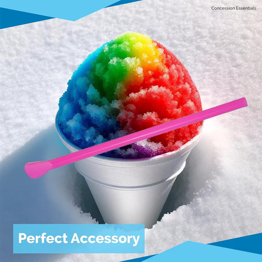 ZOMASOU Schneekegel Strohhalme mit Löffel für Milchshakes und Eis, verschiedene Farben - Bild 3