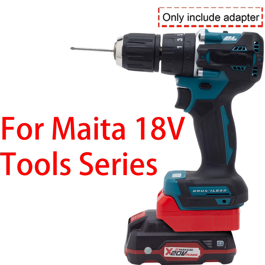 Adapter für Makita 18V LXT Li-Ionen-Werkzeug zu Lidl Parkside X20V Li-Ionen-Akku Konverter in Rot - Bild 3