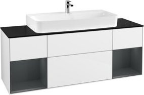 V&B Waschtischunterschrank Finion mit Wandbeleuchtung, Farbe Weiß lackiert, Breite: 160 cm, Tiefe: 50,1 cm, Höhe: 50,1 cm - Bild 1