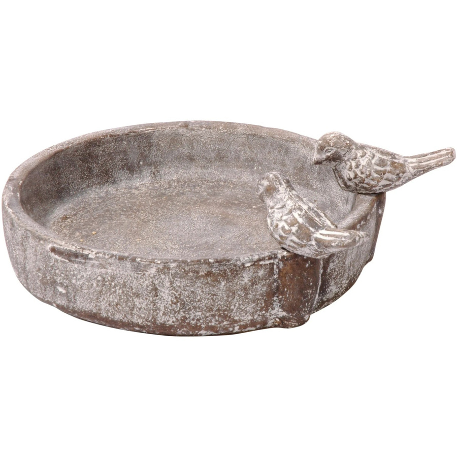 Dobar Vogeltränke Pool-Oase aus Keramik in Grau, B/T/H: 24,5 x 24,5 x 5,5 cm - Bild 3