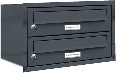AL Briefkasten-System für 2 Parteien zur Unterputzmontage, grau, B/H/T: 153,17 x 174,0 x 27,5 cm - Bild 1