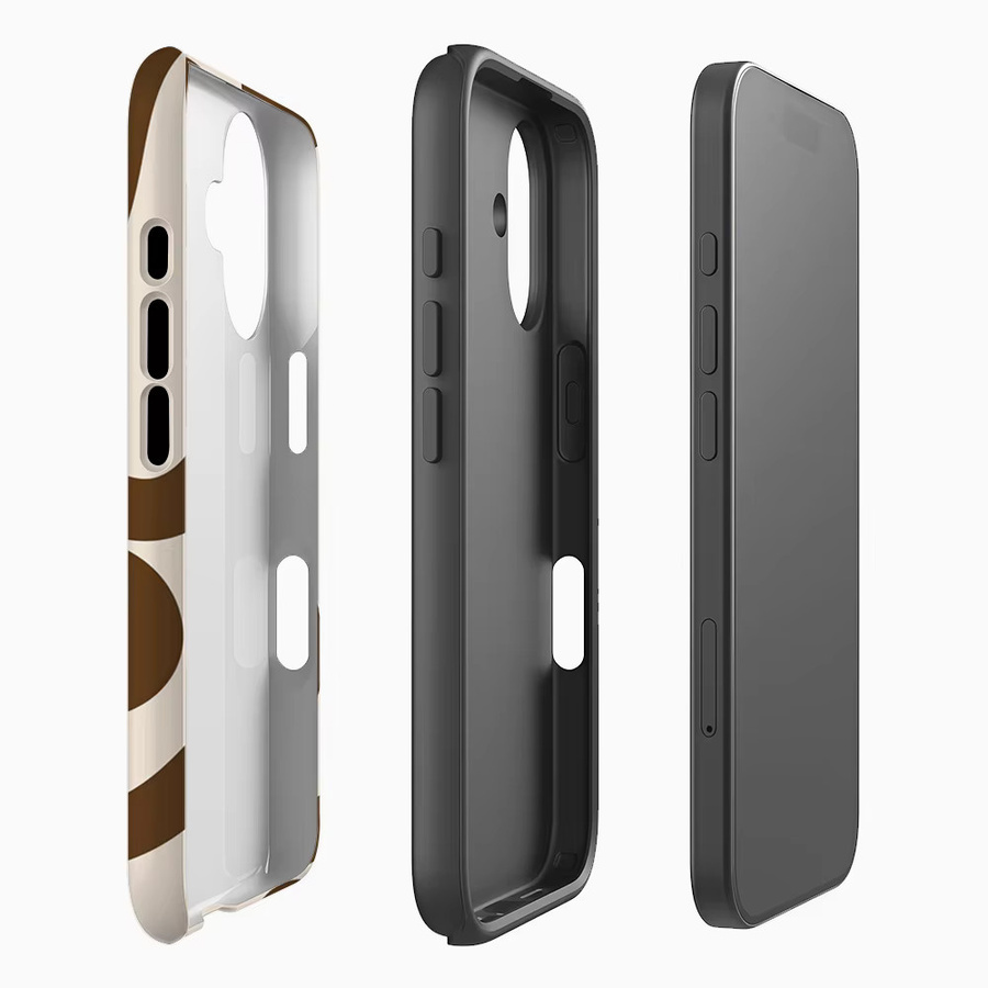 Handyhülle mit gewelltem Design in Braun und Beige für Apple iPhone 17 16 15 14 13 12 Pro Max Plus mit doppellagiger Rückseite - Bild 2
