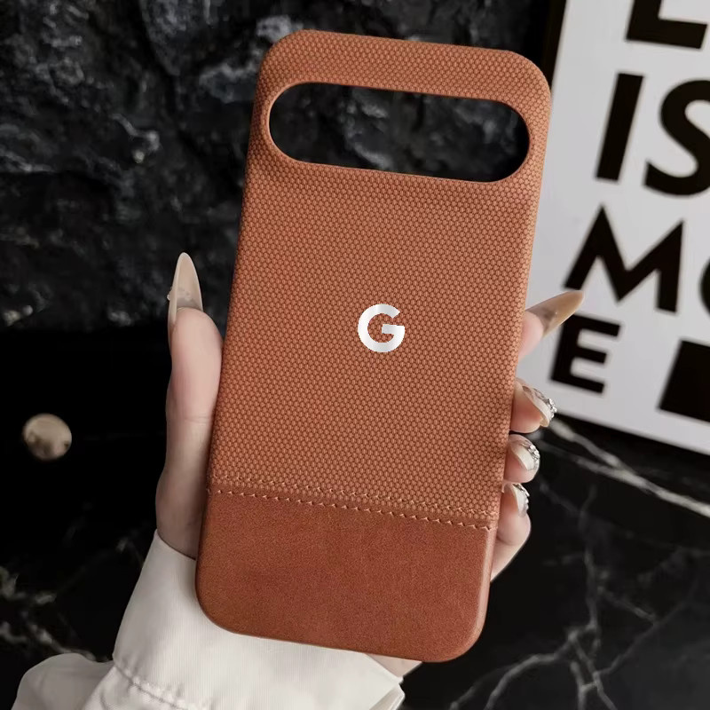 Business Patchwork Denim Leder Schutzhülle für Google Pixel 11 10 9 8 Pro XL mit Magnetfunktion für MagSafe Wireless Charging in Blau - Bild 2