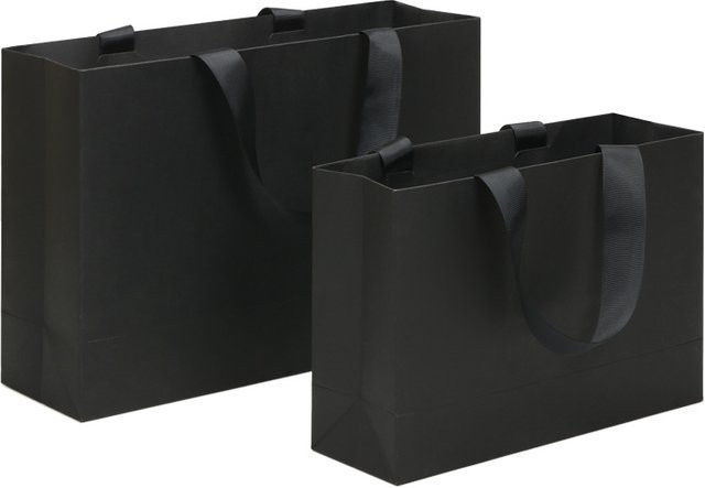 10 Stück schwarze Kartentaschen von NASIQUE aus Papier für Geschenke und Kleidung, 250 g - Bild 1