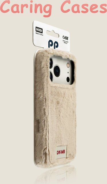 iPhone 17 Pro Max Hülle mit Kaninchenfell in Bonbonfarben und Anti-Drop Schutz, passend für iPhone 16 15 14 13 - Bild 1